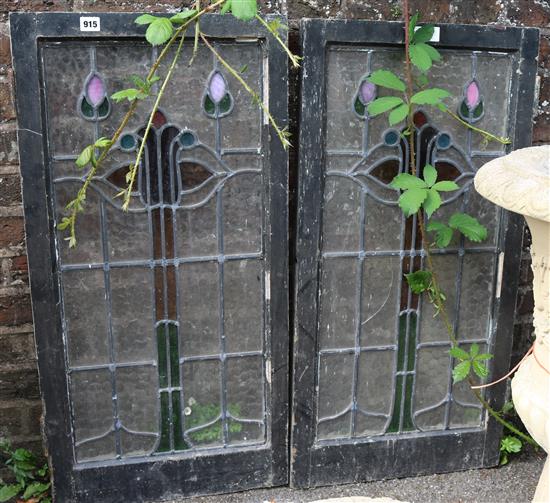 Pair of leaded light windows